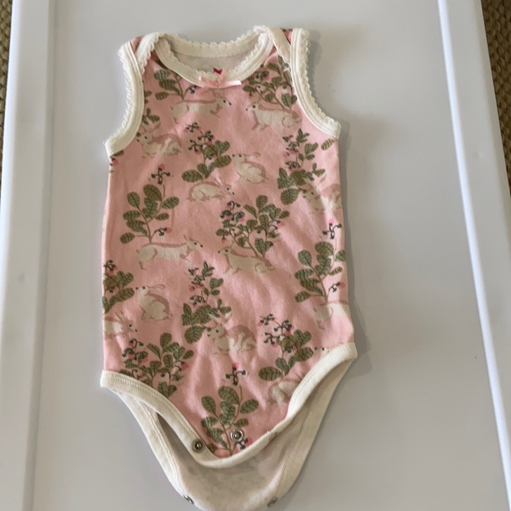 Pink chicken sleeveless bodysuit
